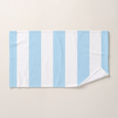 Bleu, Blancs, Motif rayé (Serviette à main)