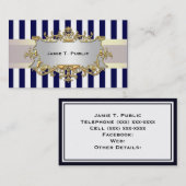 Bleu Blancs, Ruban Blanc, Étiquette encadré Or (Devant / Derrière)