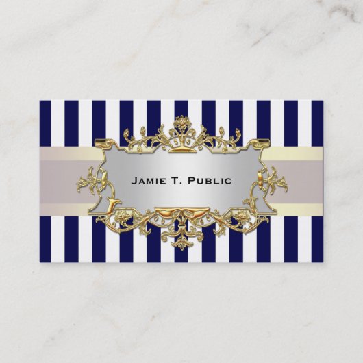 Bleu Blancs, Ruban Blanc, Étiquette encadré Or (Devant)