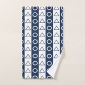 Bleu Blancs Triangle géométrique Cercle (Serviette à main)