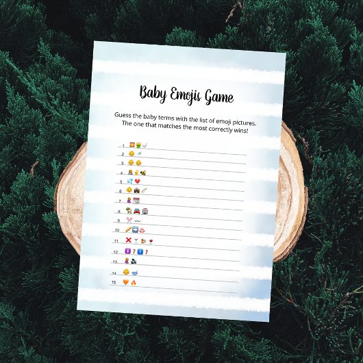 Bleu Bleu Bébé Blanc Emoji Carte de jeu photo