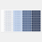 Bleu Bleu étanche Garçons Nom Étiquette (Feuille)