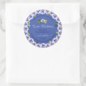 Bleu Bleu Étiquette mignon Roses (Sac)