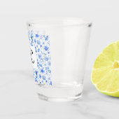 Bleu Bleu Feuille Motif 1,5oz verre de tir (Droite)