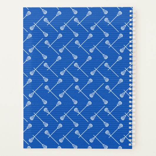 Bleu Bleu Lacrosse Blancs Patternes (Dos)