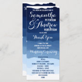 Bleu bleu marine aquarelle ombre programme de mari (Devant / Derrière)