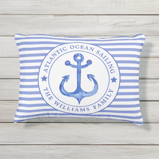 Bleu bleu marine Coussin extérieur personnalisé (Dos)