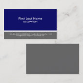 Bleu bleu marine rayures gris cartes de visite per (Devant / Derrière)