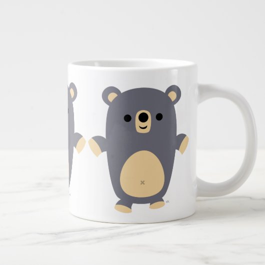 Bleu Bleu mignon Cartoon Ours Jumbo Mug (Droite)