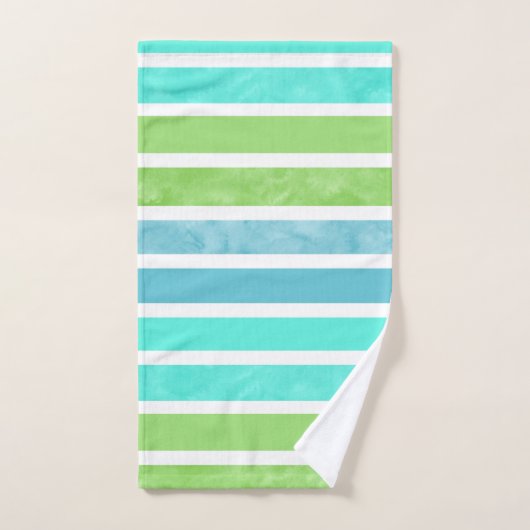 Bleu bleu Vert blanc (Serviette à main)
