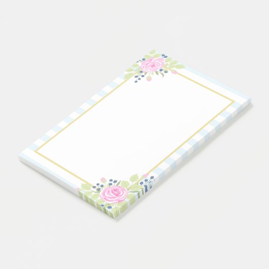 Bleu bleuet Rose de fantaisie Notes Post-it® (Incliné)
