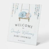 Bleu bohème sommeil bébé garçon signe de bienvenue (Recto)