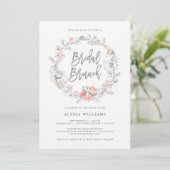 Bleu Boho Botanique Invitation Brunch (Debout devant)