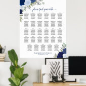 Bleu Boho Floral 29 Tableau Mariage (Bureau à domicile)