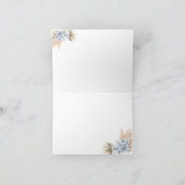 Bleu Boho Teddy Bear plié Carte de remerciements (Intérieur)