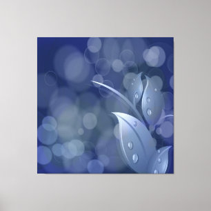 Bleu Bokeh Feuille toile enveloppée