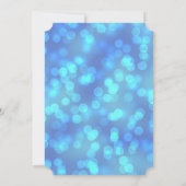 Bleu Bokeh Photos de mariage invitations (Dos)