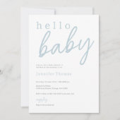 Bleu Bonjour Bébé Moderne Baby shower Invitation (Devant)