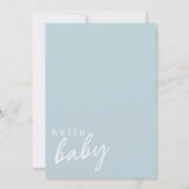 Bleu Bonjour Bébé Moderne Baby shower Invitation (Dos)