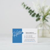 Bleu bonjour citation carte de visite des médias s (Debout devant)