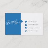 Bleu bonjour citation carte de visite des médias s (Dos)