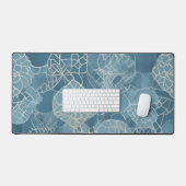 Bleu Botanique Géométrique Batik (Clavier et souris)