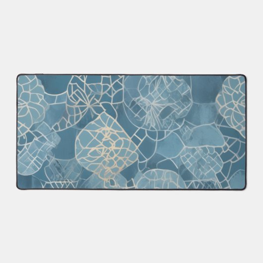 Bleu Botanique Géométrique Batik (Recto)