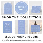 Bleu Botanique Moderne Menu Mariage