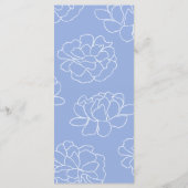 Bleu Botanique Moderne Menu Mariage (Dos)