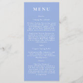 Bleu Botanique Moderne Menu Mariage (Devant)