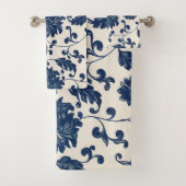 Bleu botanique vintage + Floral Motif blanc (En situation)