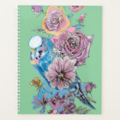 Bleu bougie Rose Aquarelle vert ornithologue (Devant)