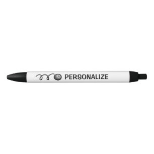 Bleu Boule de bowling personnalisée avec nom logo stylo