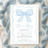 Bleu Bow Boy Coquette Baby shower Invitation