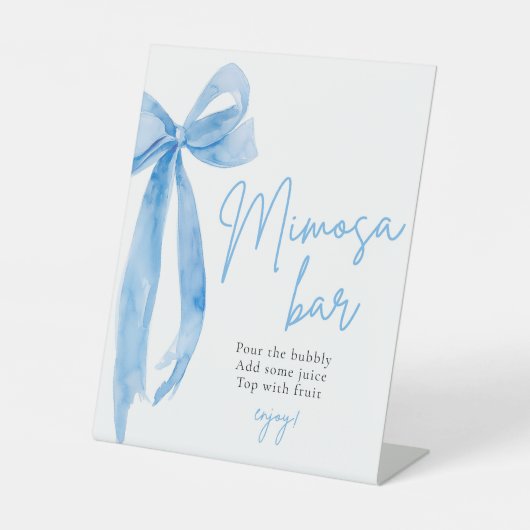 Bleu Bow Elle Attache le noeud Mimosa Bar Panneau (Recto)