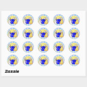 Bleu Bowling Party Tie Dye Sticker (Feuille)