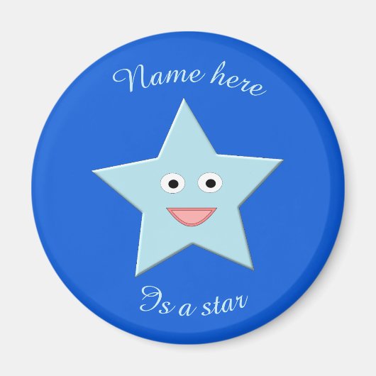 Bleu brillant Celebration Star Magnet (Devant)