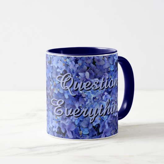 Bleu brillant Hydrangée Inspirationnelle Mug (Devant droit)