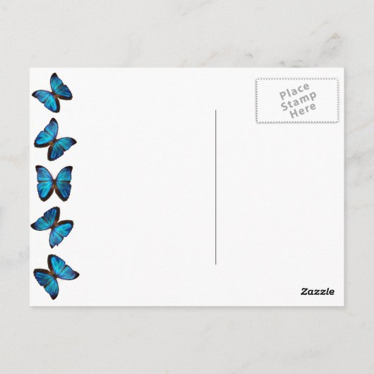 Bleu brillant Monarque papillon carte postale (Dos)