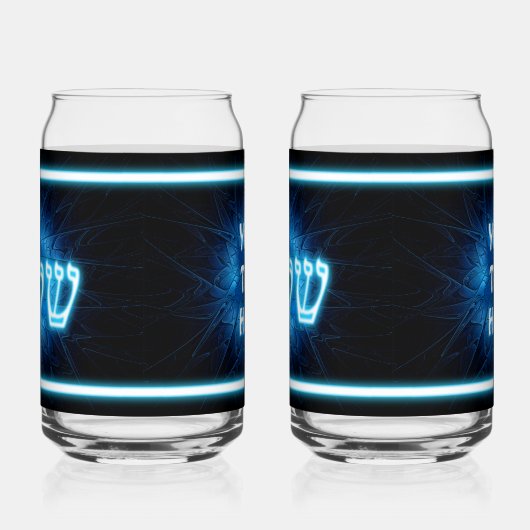 Bleu brillant Shalom sur étoile gravée de David (Gauche)