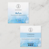 Bleu brillant taux carte de visite merci (Devant / Derrière)