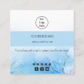 Bleu brillant taux carte de visite merci (Dos)