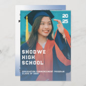 Bleu Brilliance Un programme de remise de diplômes (Devant / Derrière)