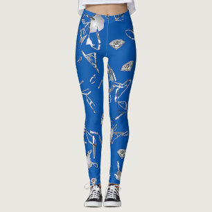 Bleu brisé verre et diamants leggings