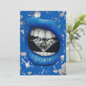 Bleu brisé verre et diamants sac fourre-tout merci (Debout devant)