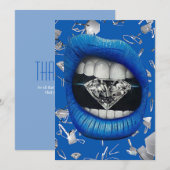 Bleu brisé verre et diamants sac fourre-tout merci (Devant / Derrière)