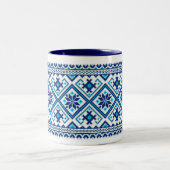 Bleu broderie ukrainienne (vyshyvanka) mug (Centre)