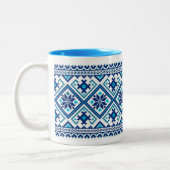 Bleu broderie ukrainienne (vyshyvanka) mug (Gauche)