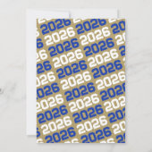 Bleu & Bronze Gold Graduation Photo Invitation (Dos)