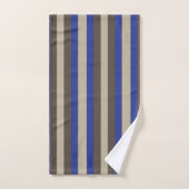 Bleu Brown Beige Vertical Stripe (Serviette à main)